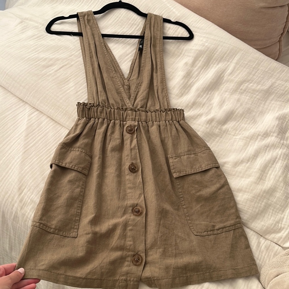 Zara overall linen dress XS